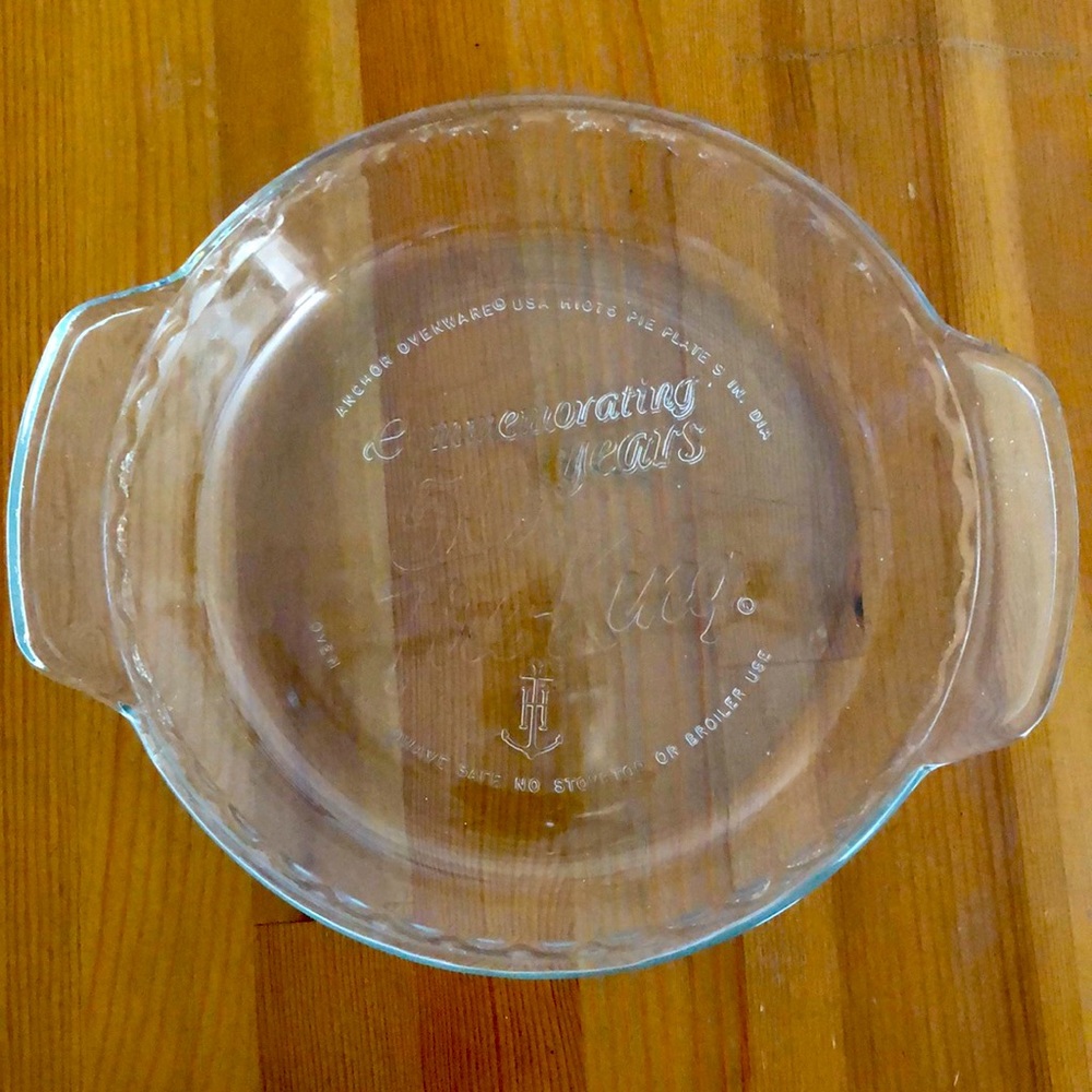 FireKing Commemorating 50 years Pie Plate 9”